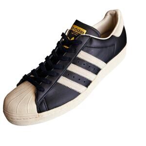 Adidas Originals Men's Superstar '80s Black Cream White Retro Sneaker Shoe Sz 13